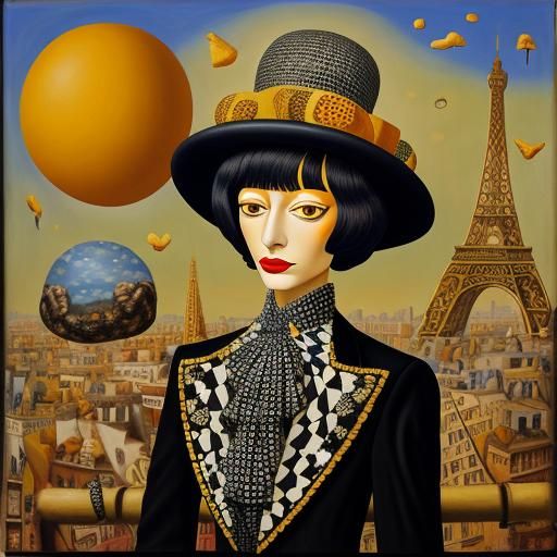 Surrealist Runway Model in Fried Egg Fashion