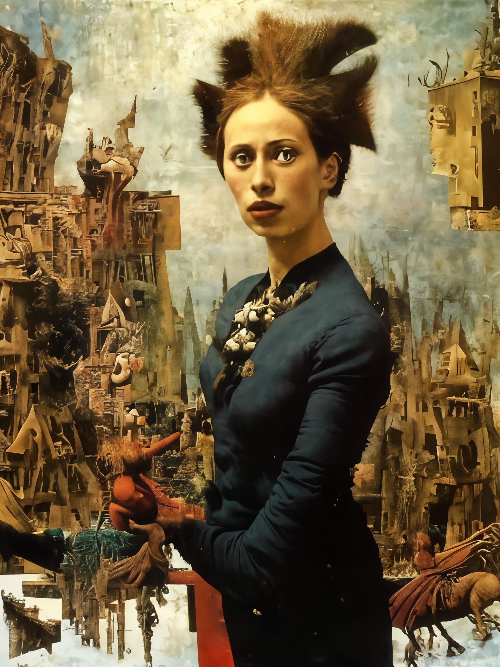 Pointing out things of interest that steeple-up or mass enough brutality as a building to be seen from her balcony