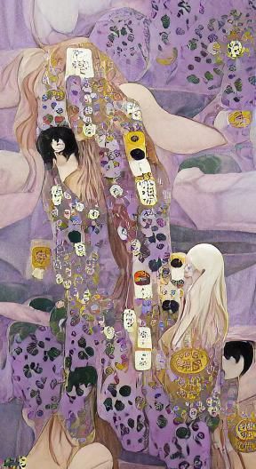 Belladonna of Sadness: Klimt-Inspired Art Nouveau