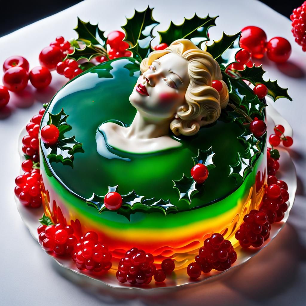 Surreal Jelly Madonna Sculpture on a Cloud