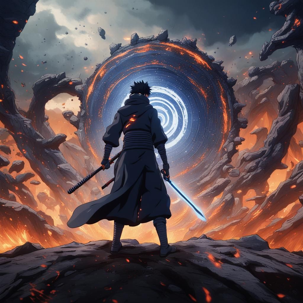 Obito in Intense Battle: Detailed Matte Painting