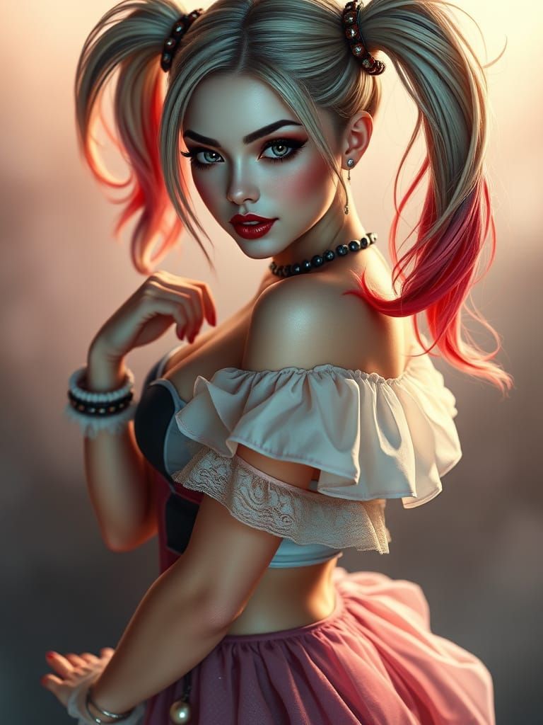 Harley Quinn in Whimsical Dreamlike Light