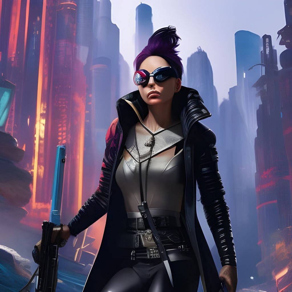 Fashionable Post-Apocalyptic Woman in Aeon Flux Style