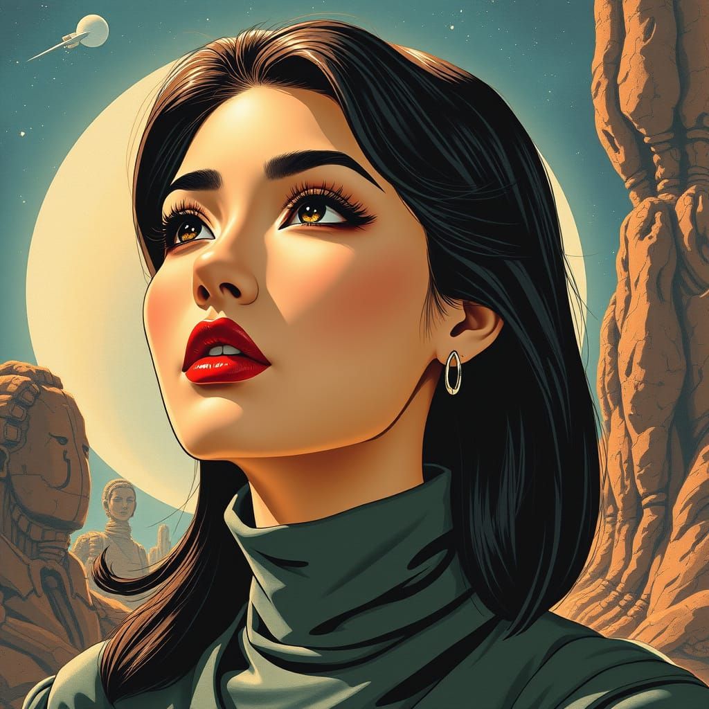 Korean Woman in Retro Sci-Fi Portrait