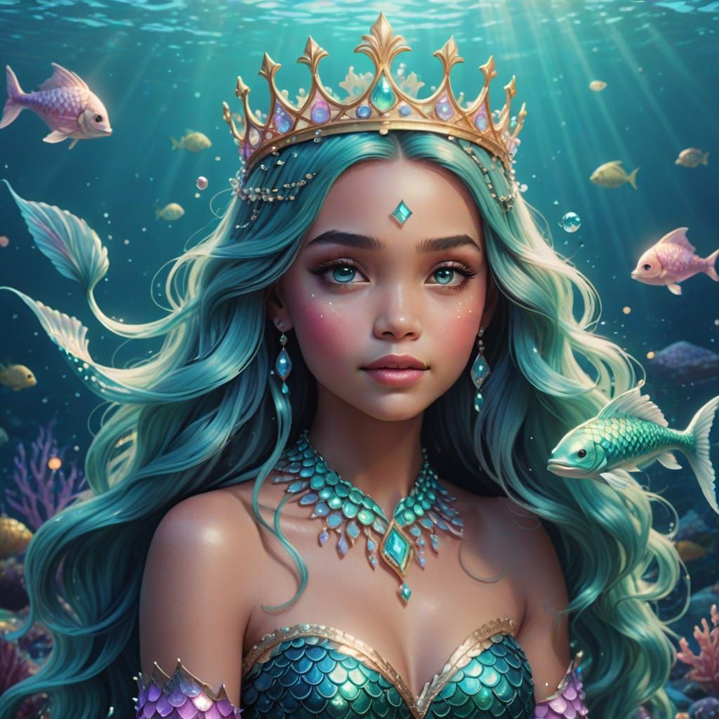 Mermaids in Underwater Fantasy Kingdom: Digital Art