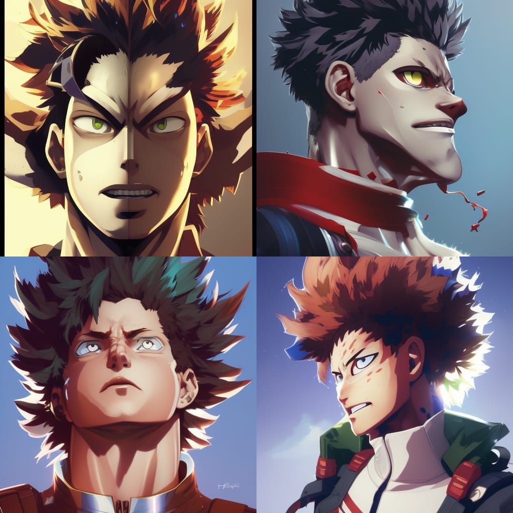 My Hero Academia Hawks Portrait in Art Nouveau Style