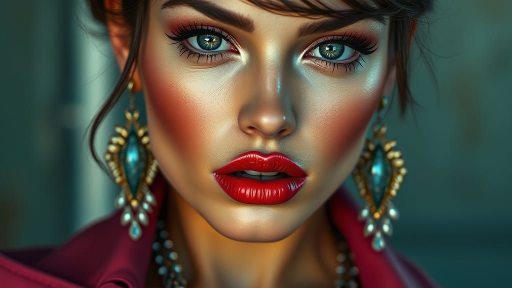 Hyper-Realistic Macro Photo of Confident Woman