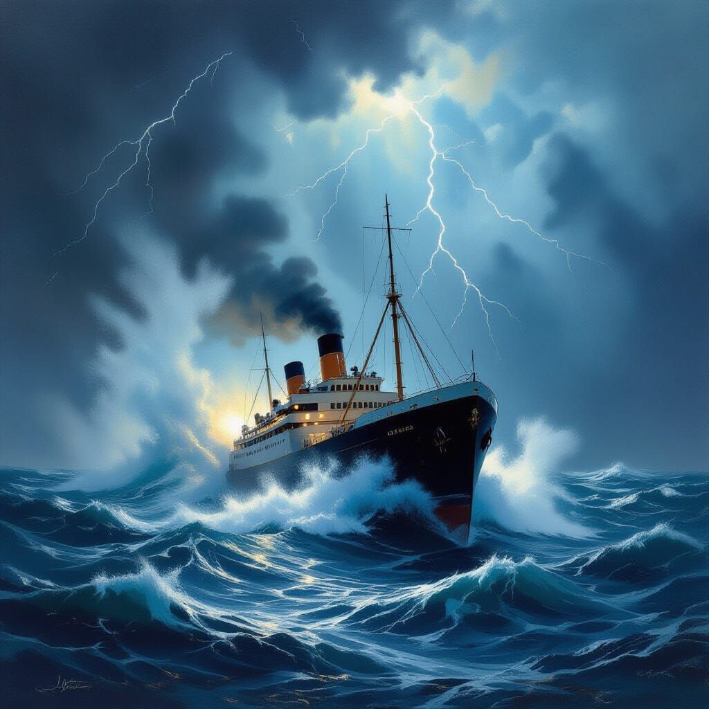 Edmund Fitzgerald Sinking in Violent Lake Superior Gale