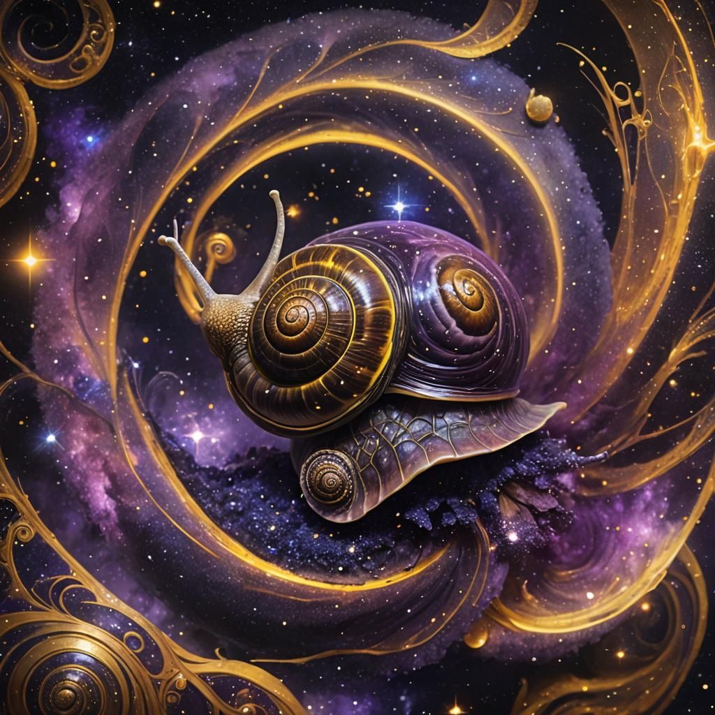 Nebula Snail: Dark Fantasy Concept Art