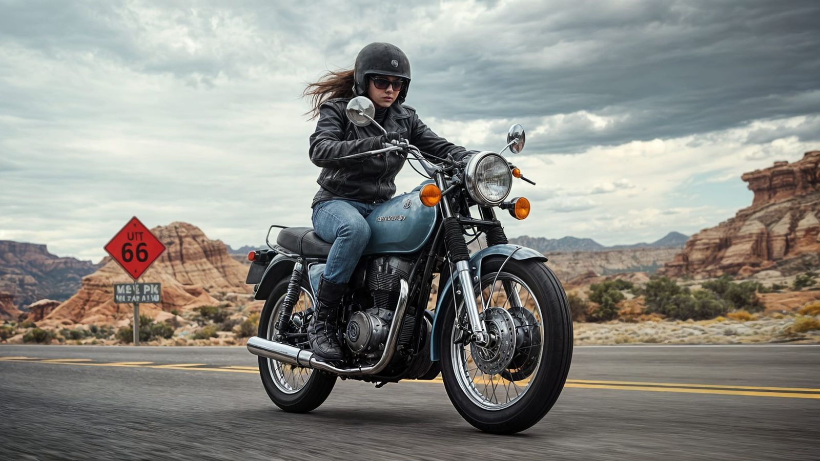 Honda CD 175 Motorcycle on Route 66