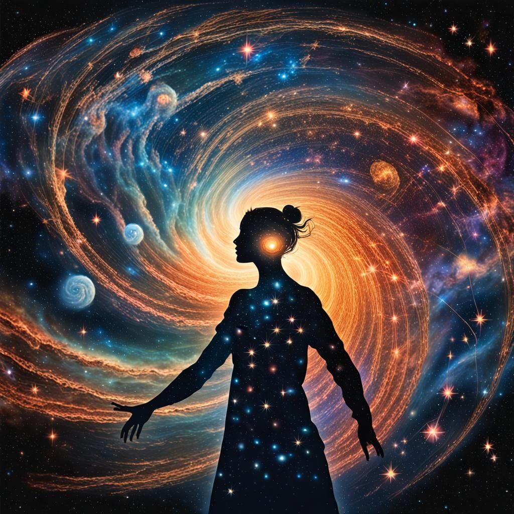 Ethereal Galactic Star Portrait in Magic Realism