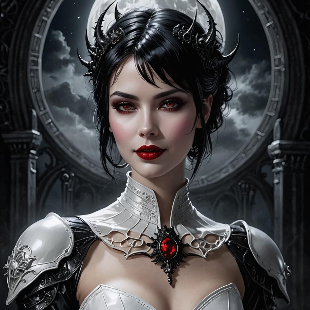 Gothic Woman in Moonlight, Beautiful Dark Art