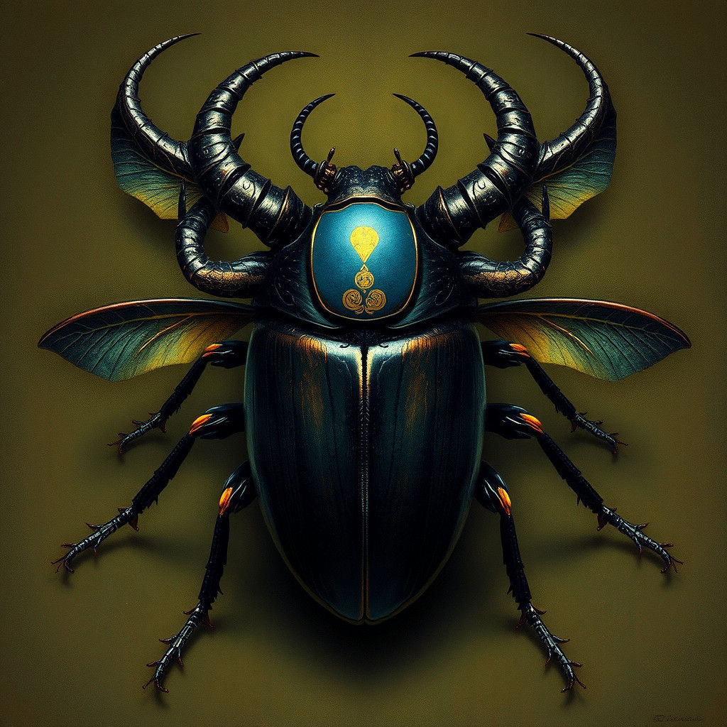 Scarab Beetle in Dark Fantasy Style