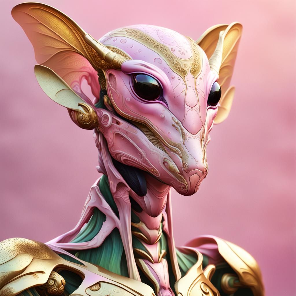 Pink and Gold Orchid Mantis Digital Art