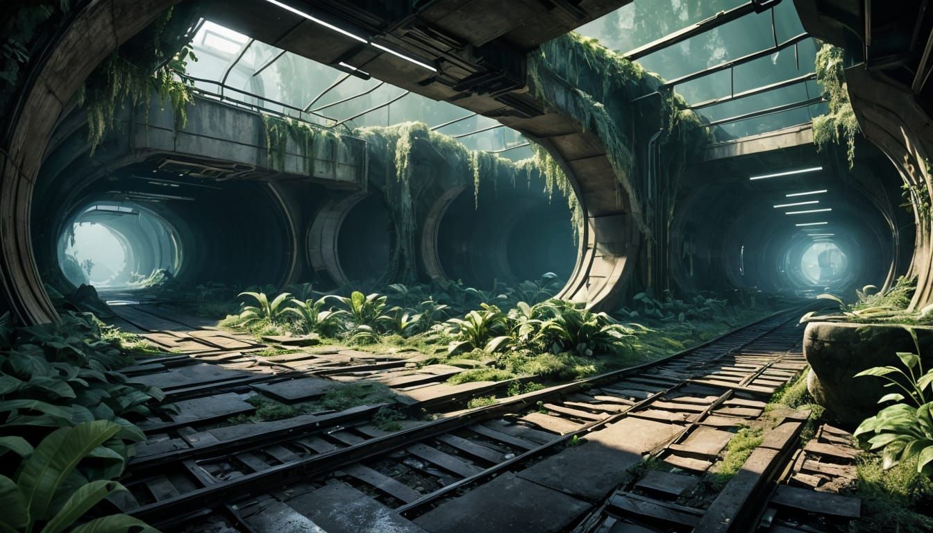 Epic Underground Tunnel Adventure in Cyberpunk 8K Graphics