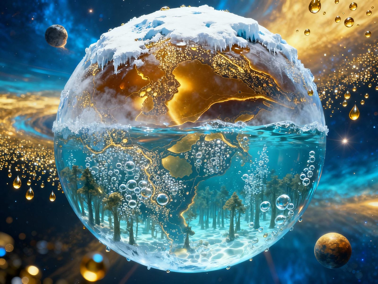 Alien Planet of Liquid Gold and Honey Seen From Space