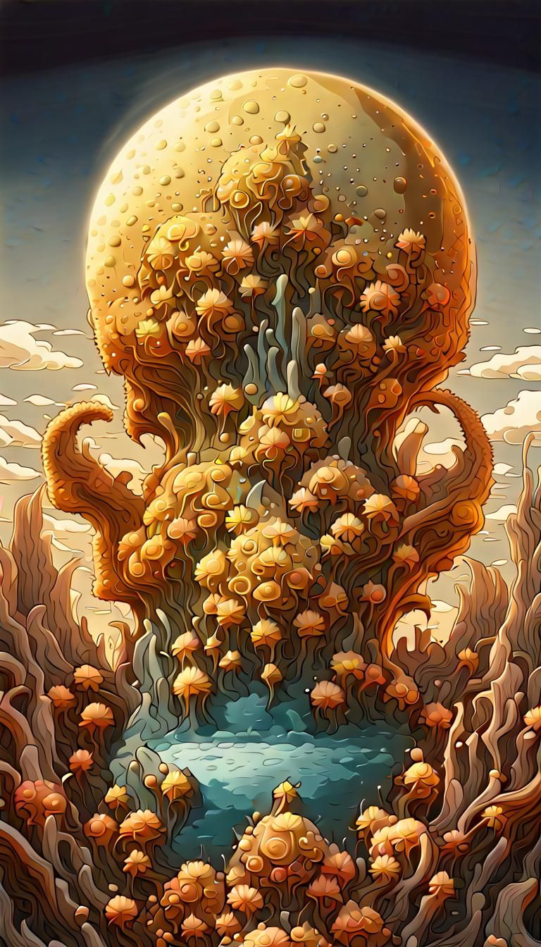 Prismatic Cosmic Landscape in Hyperreal Digital Art