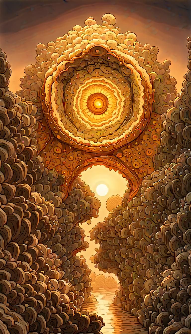 Prismatic Cosmic Landscape in Expressionist Style