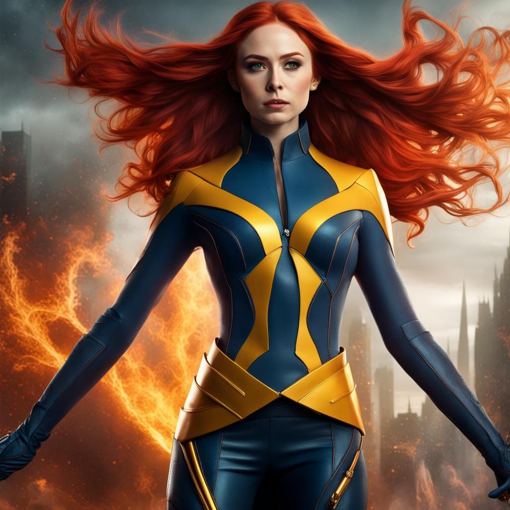 Karen Gillan as Jean Grey in Detailed Painting
