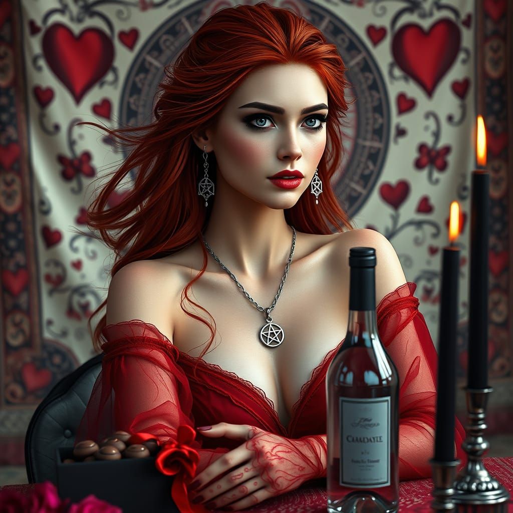 Elegant Goddess in Rich Fantasy Attire