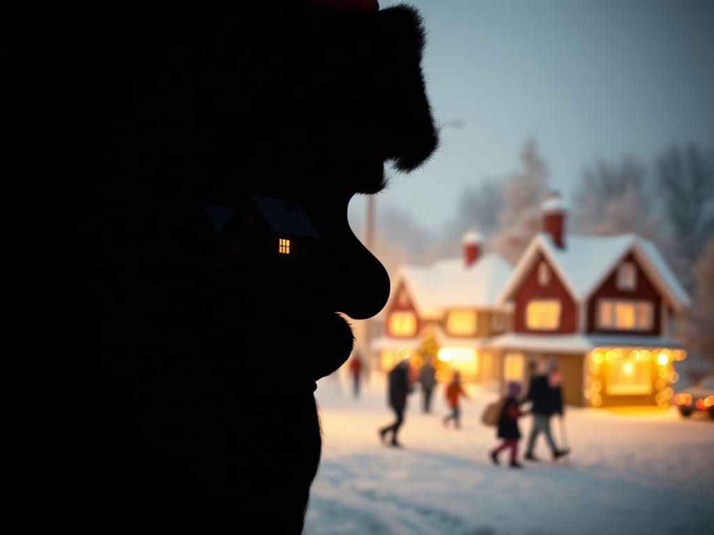 Cute Santa in a Dreamlike Winter Wonderland