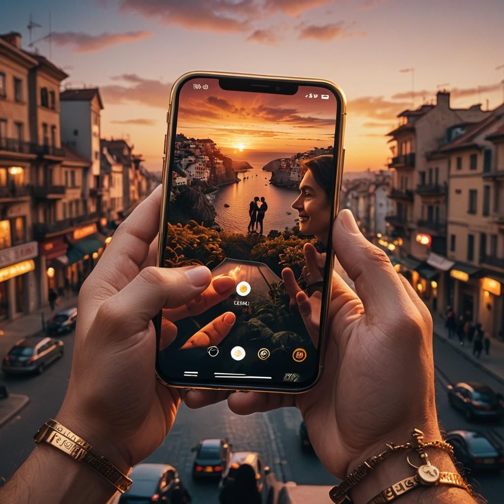 Longing Hand Holds Phone with Intimate Memories