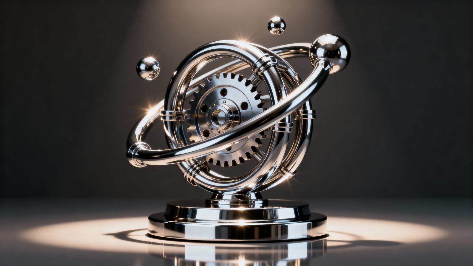 Futuristic Chrome Himstergems Gadget in 3D