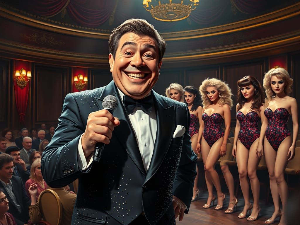 Comical TV Host Introduces Beauty Contestants