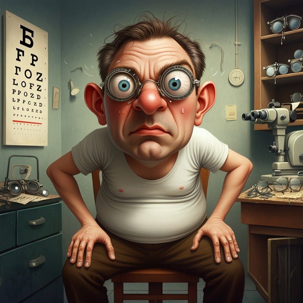 <lora:Kyootness:7.0>
A man sits on a chair at an optician
wi...