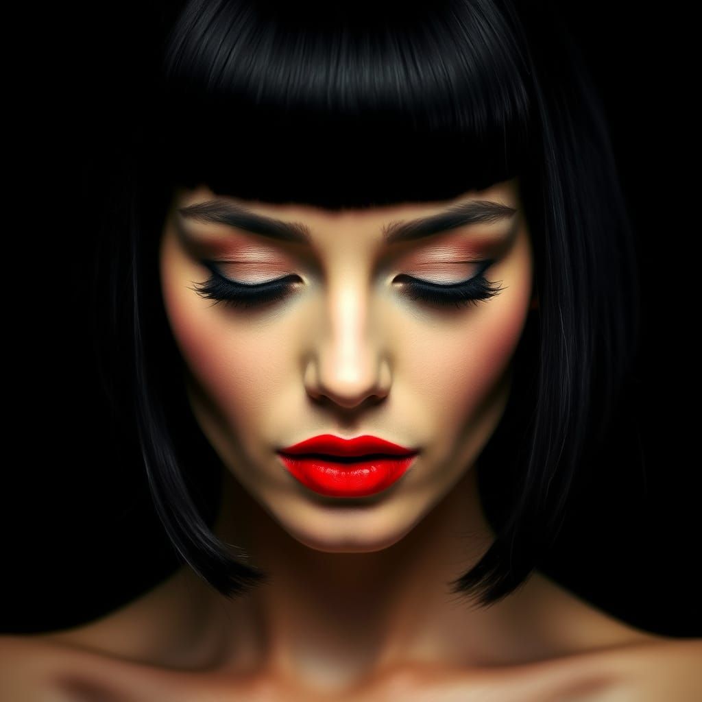 Sophisticated Woman in High-Contrast Portrait