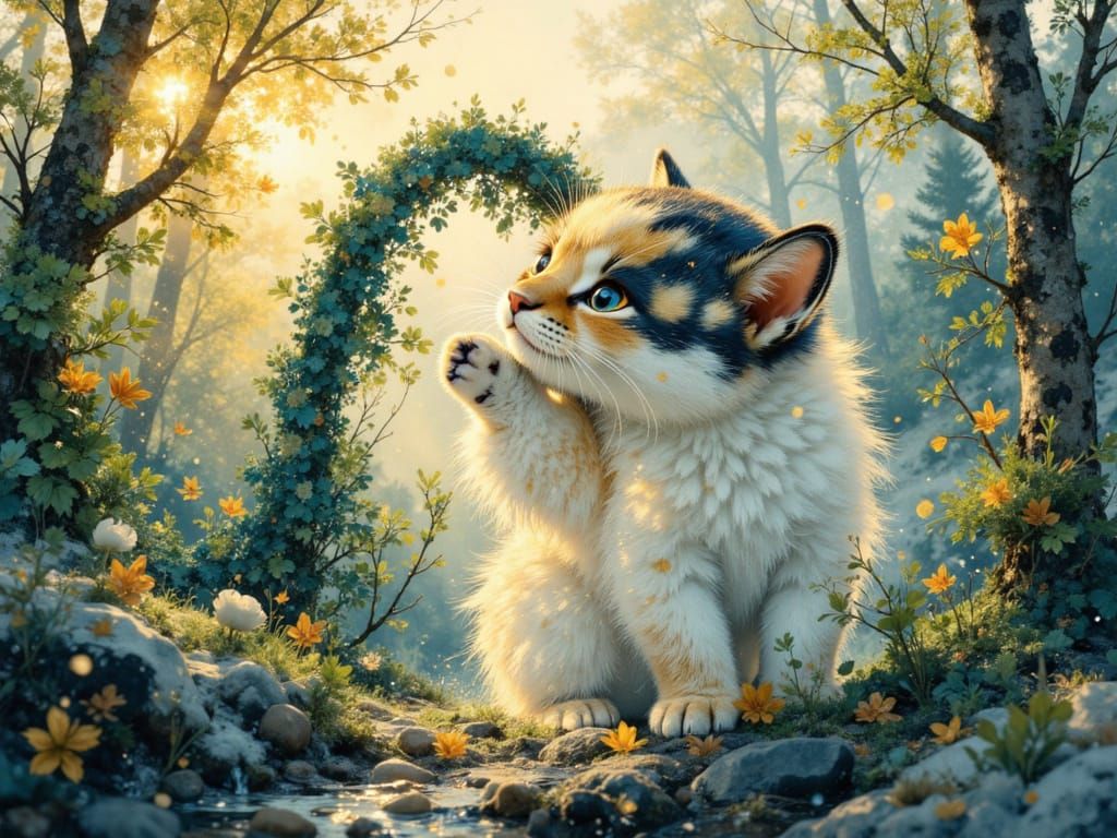 Glass Animals and Snow Tiger in Divine Oil Style