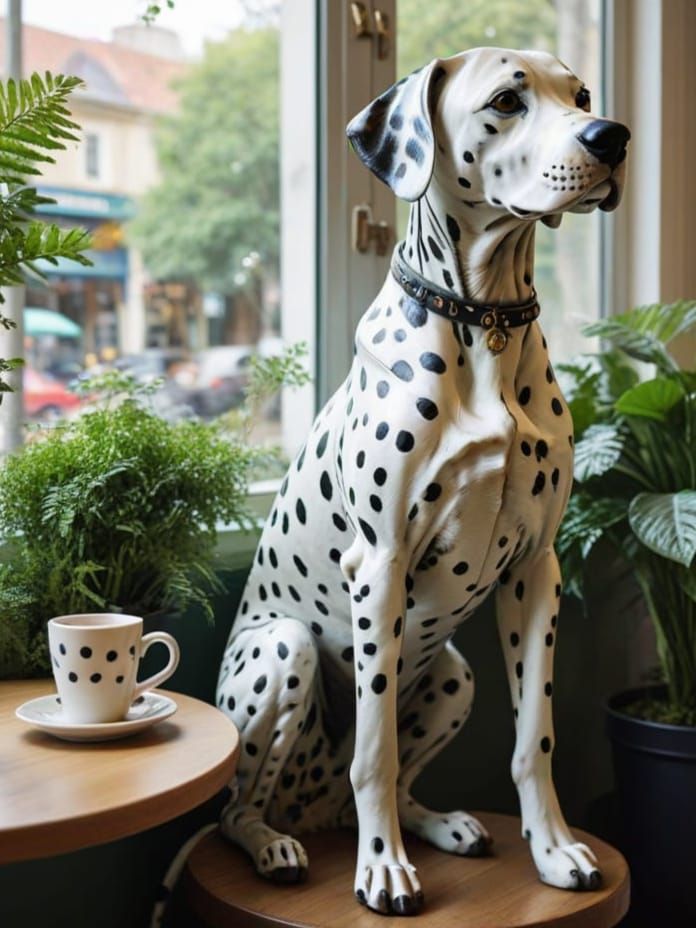 Dalmatian in Cafe