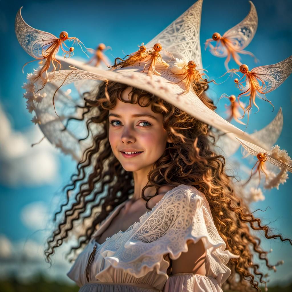 Fairies Dance with Witch in Seaside Meadow