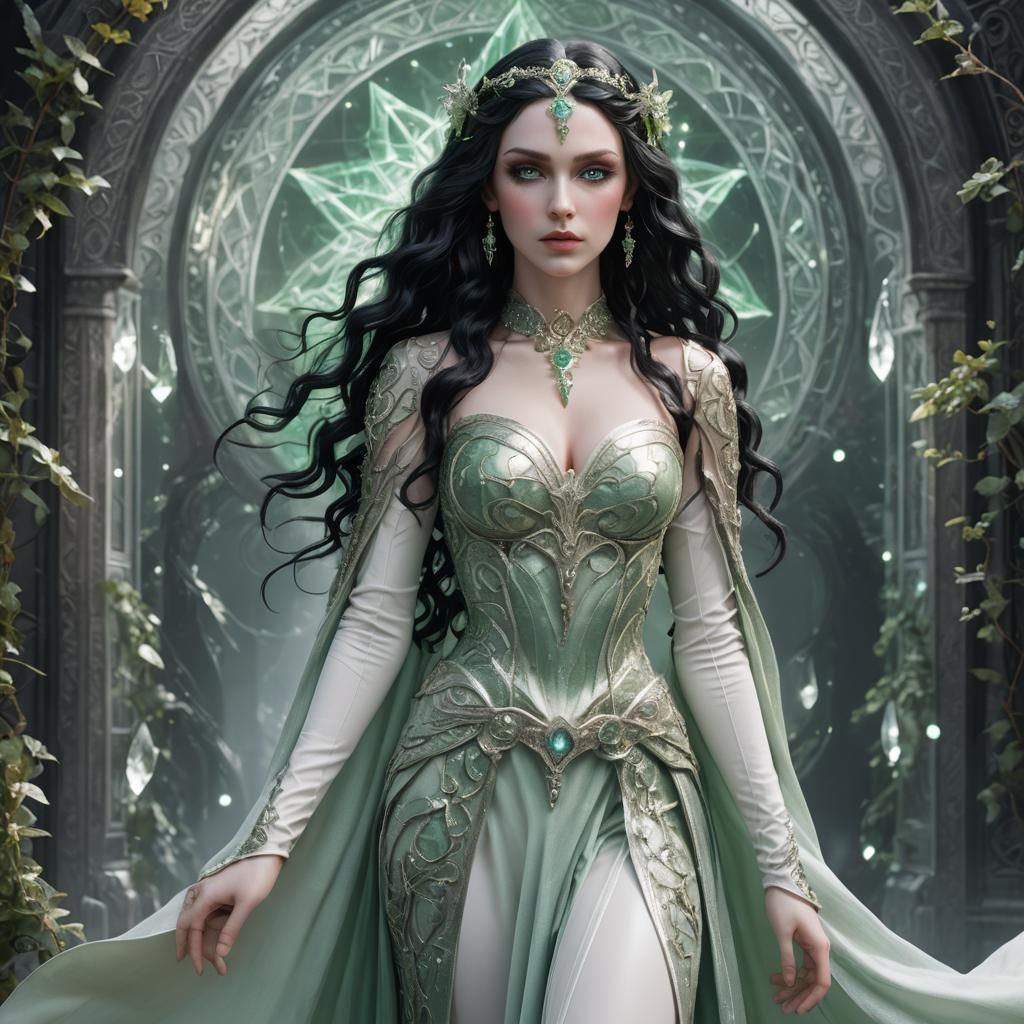 Elegant Elf Lady Portrait in Digital Art Style