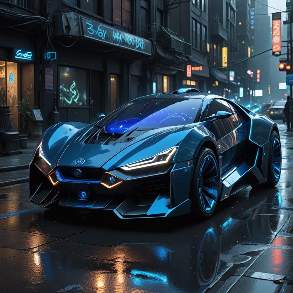 Cyberpunk Spellcaster's Mystical Vehicle