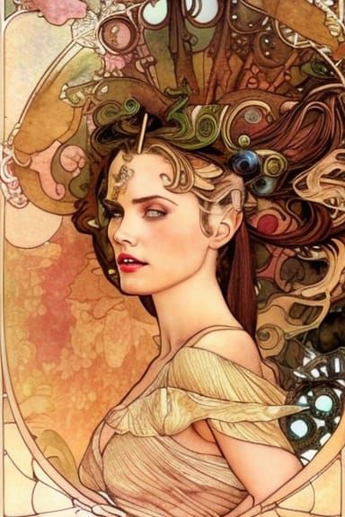 Watercolor Steampunk Princess 10