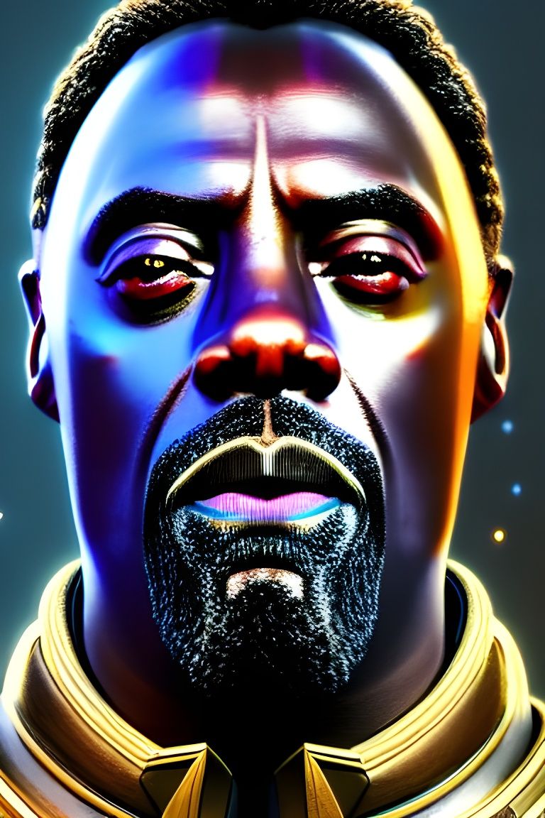 Heimdall Portrait with Galaxy Eyes, Hyperrealistic Concept A...