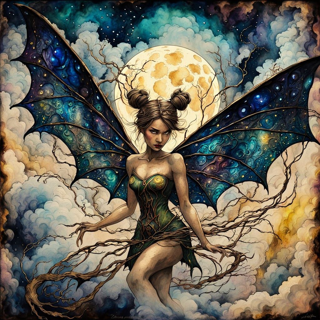 Majestic Storm Sprite: Dark Fantasy Disney Tinkerbell