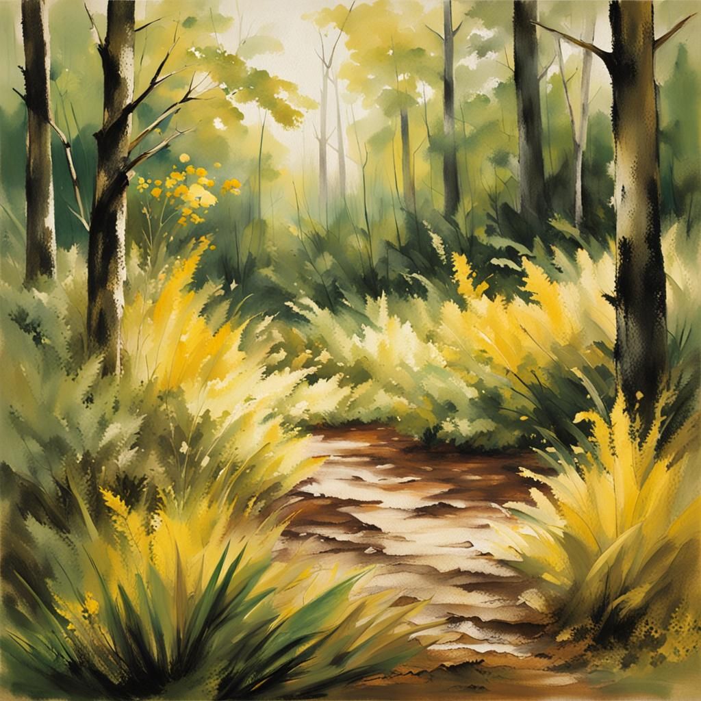 Earthy Forest Undergrowth with Dappled Sunlight