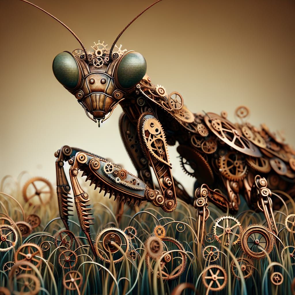 Steampunk Praying Mantis