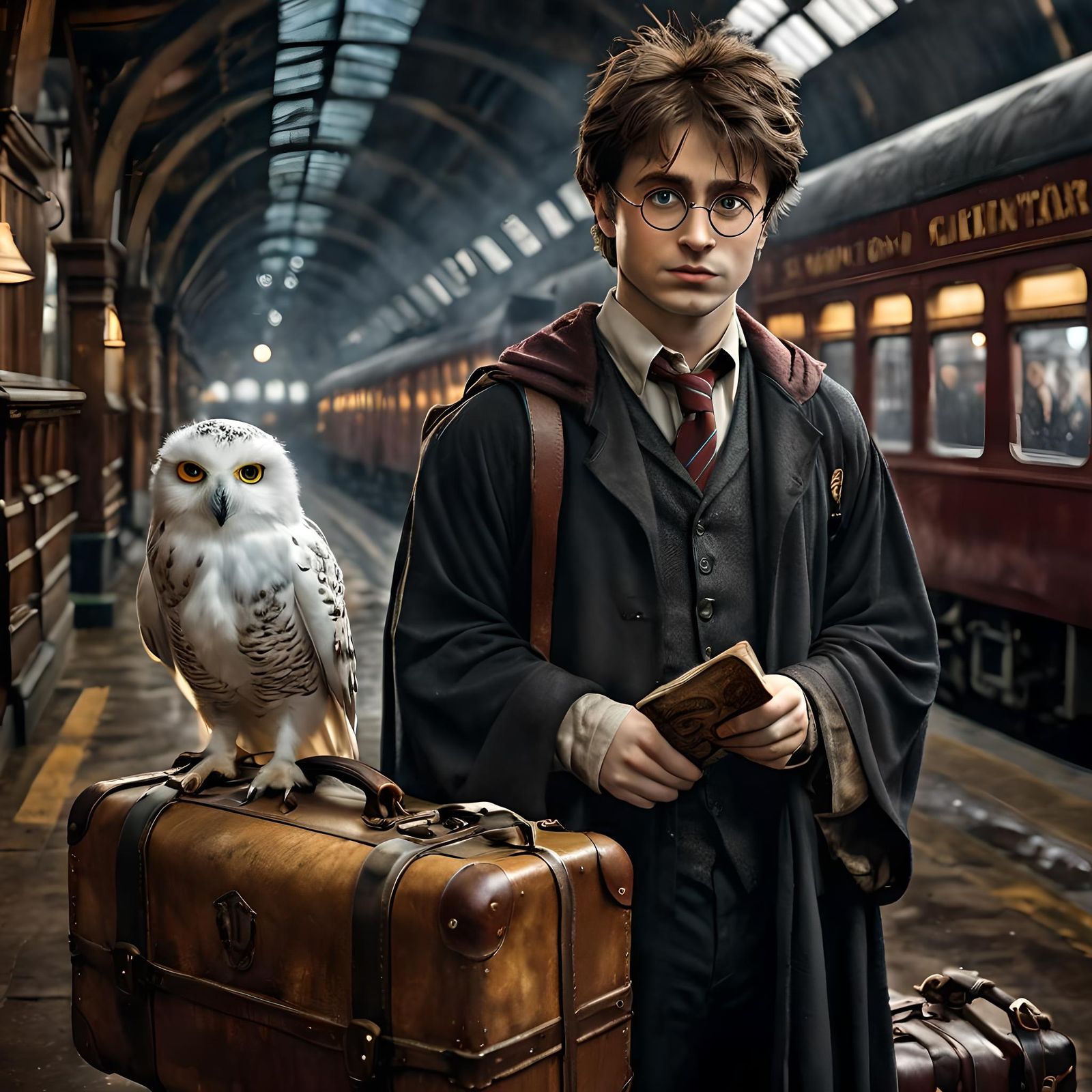 Harry Potter Boarding the Train for Hogwarts