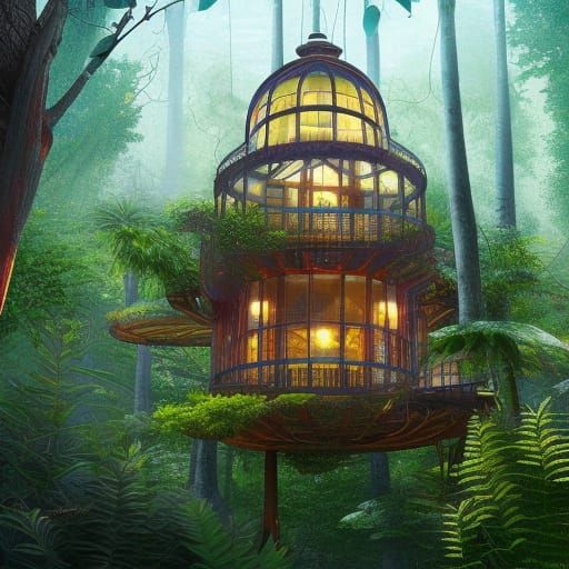 Glass Dome Treehouse in Enchanted Forest
