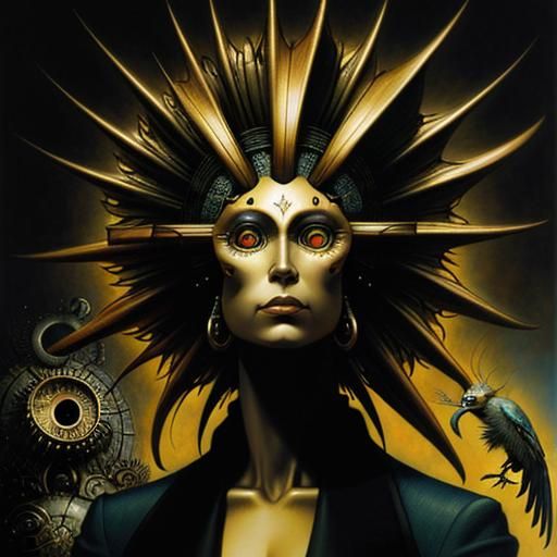 Allegorical Friendship Scene in Surrealist Style