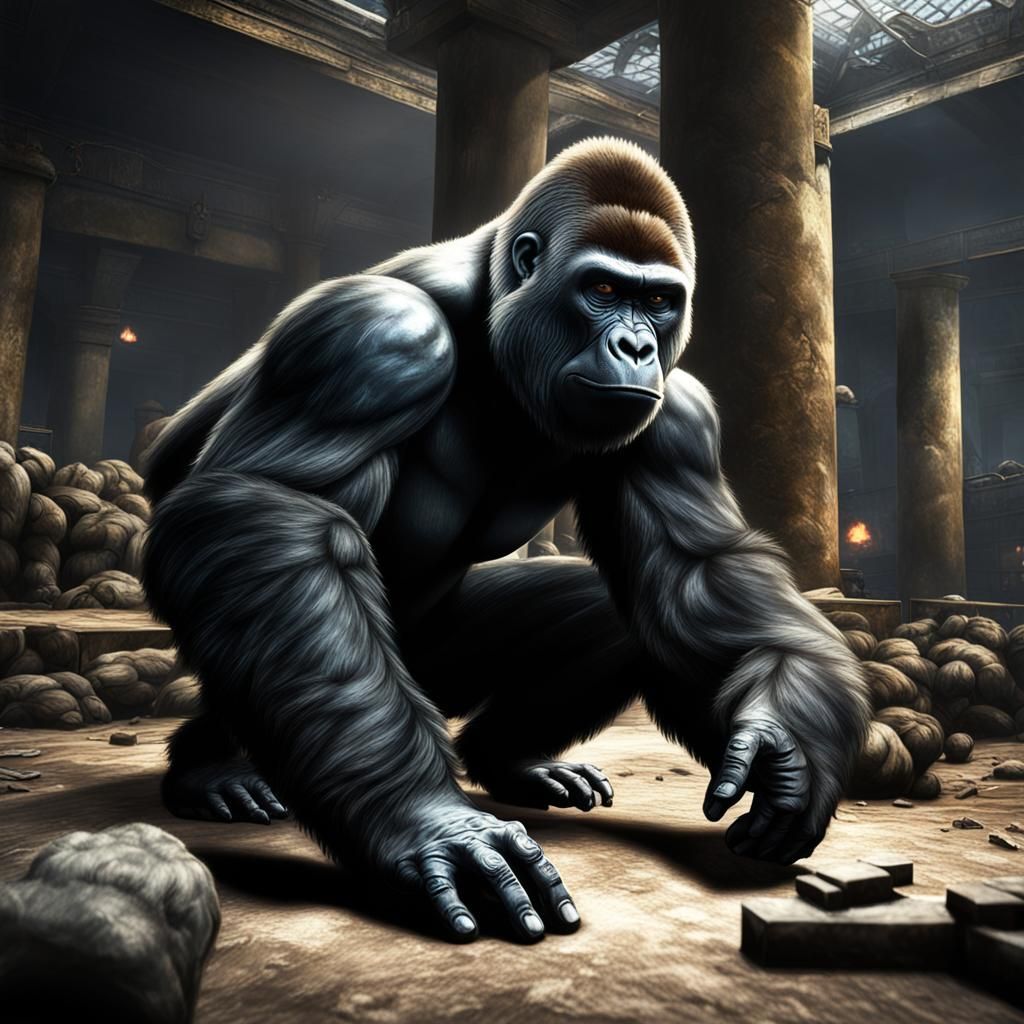 Hyperrealistic Gorilla Plays Counter-Strike 2
