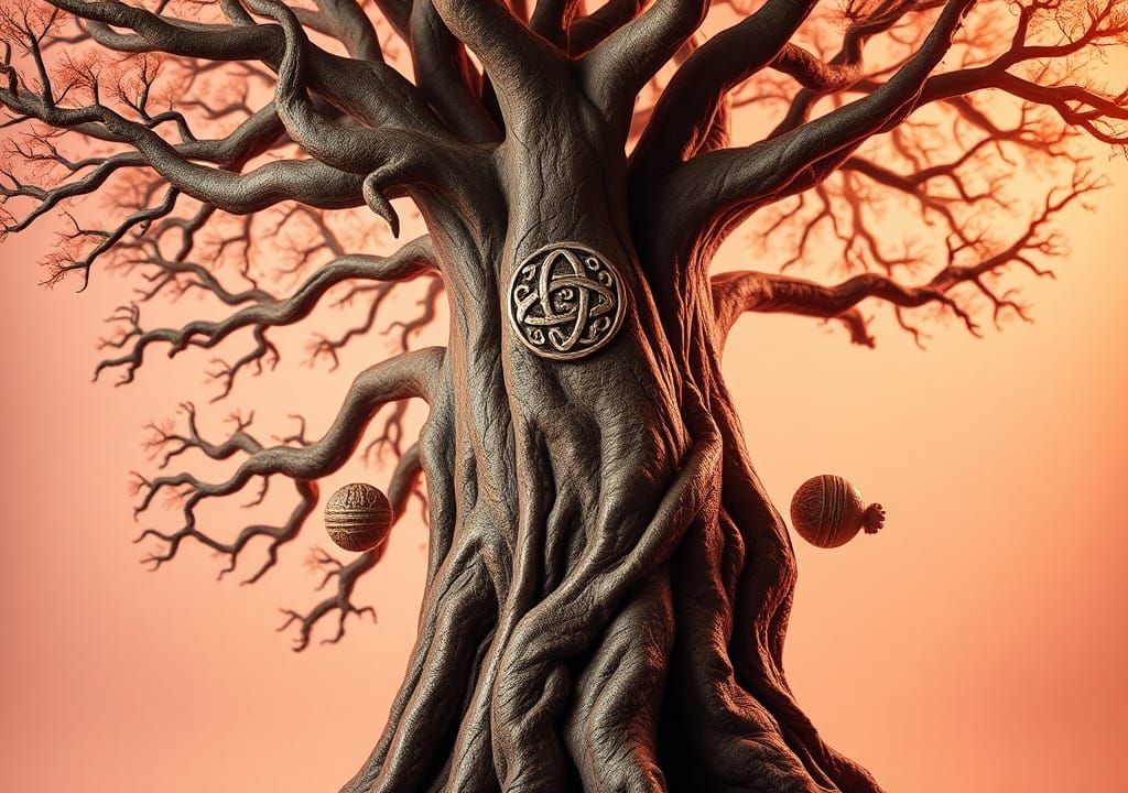 Majestic Celtic Tree of Life in Dreamlike Portrait