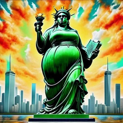Statue of Liberty in Graffiti Art Style