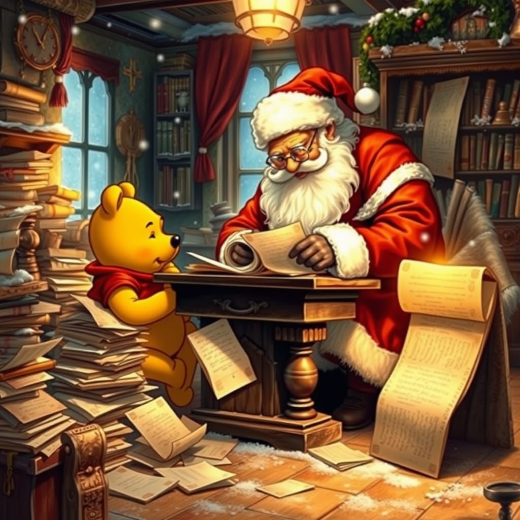 Santa Claus and Winnie the Pooh Review the Naughty or Nice L...