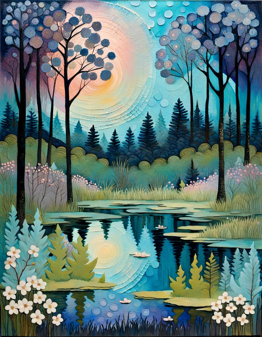 Elegant Summer Forest Twilight Masterpiece