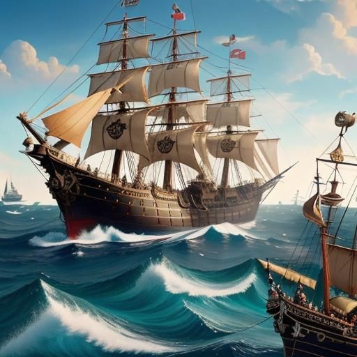 Swashbuckling Pirates Attack Ship by Swinging on Ropes