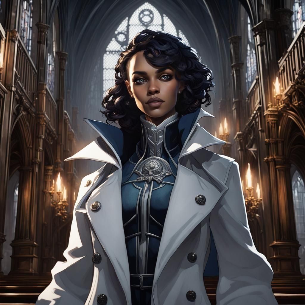 Gothic Portrait in Gaslight Cathedral, Splash Art